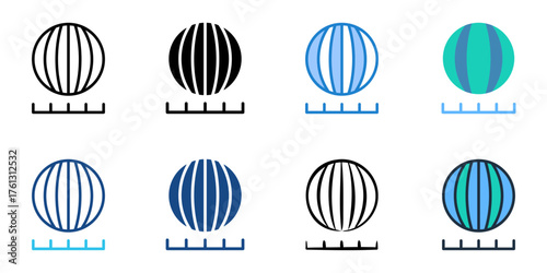 Longitude icon set multiple style vector collection 
