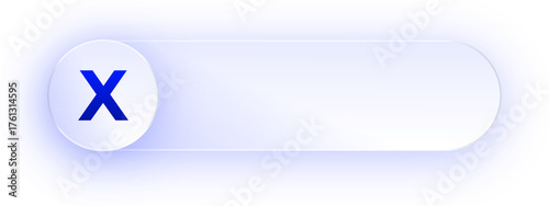 Glowing Uppercase Letter X Button