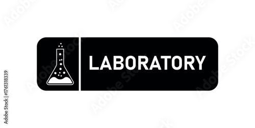 Erlenmeyer Flask logo. Chemistry Laboratory Icon.