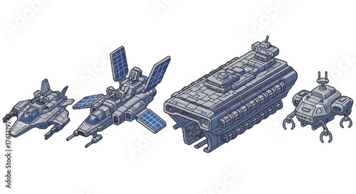 Pixelated Space Armada A Collection of Futuristic Spaceships for Game Design and Visual Assets