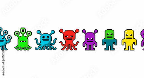 Colorful Pixel Space Monsters A Retro Collection for Cosmic Adventures