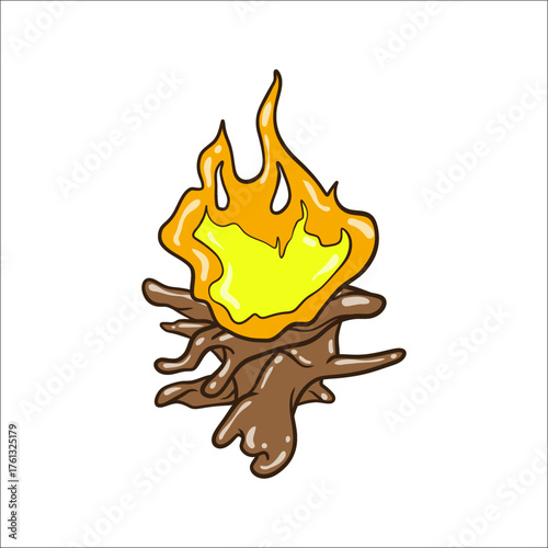 vector design of a campfire on firewood