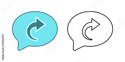 AI response mode icon featuring chat bubble with glowing reply indicator. Ideal for chatbot messages, smart assistant UI, and interactive digital communication designs.