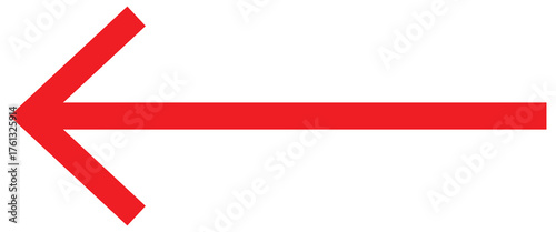 Horizontal straight arrow. Thin long arrow vector icon. Red thin line, horizontal arrow long vector element. EPS 10
