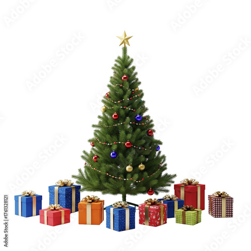 christmas tree with gifts