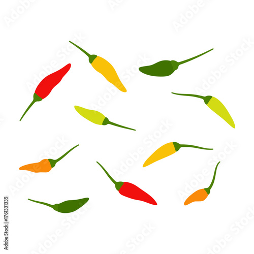 hot chili peppers illustration element