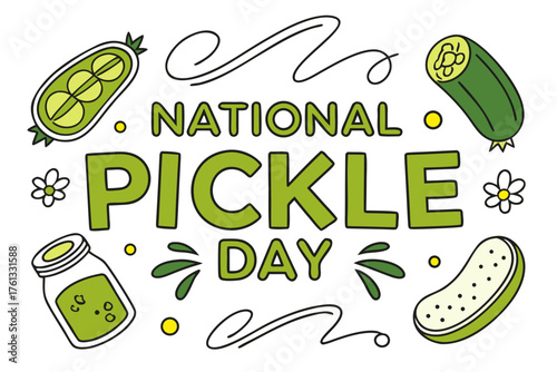 NATIONAL PICKLE DAY vector illustration