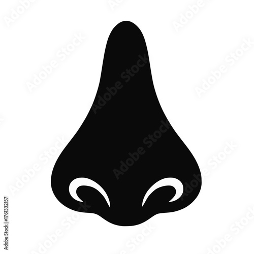 Stylized Human Nose Silhouette Abstract Black Shape