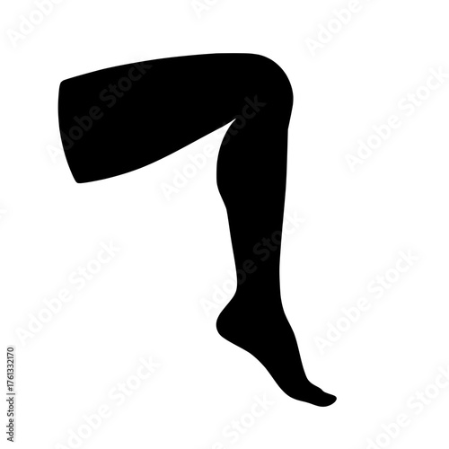 Bent Human Leg Silhouette Abstract Knee Flexion Pose