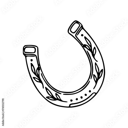 good luck charm horseshoe outline illustration