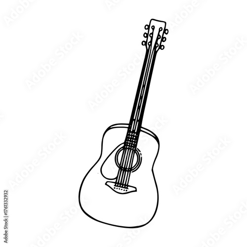 simple hand drawn folk guitar sketch