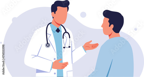 medical consultation between a doctor and a patient with a stethoscope on a dark background