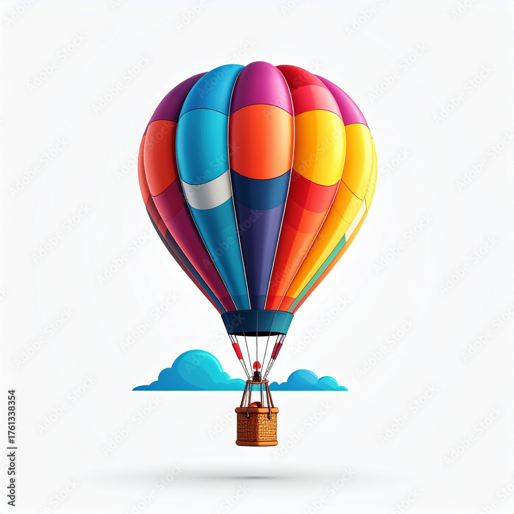 Fototapeta premium Colorful Hot Air Balloon Travel Illustration