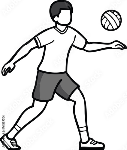 Volleyball Player in Action A Simple Illustration for Sports and Fitness Design