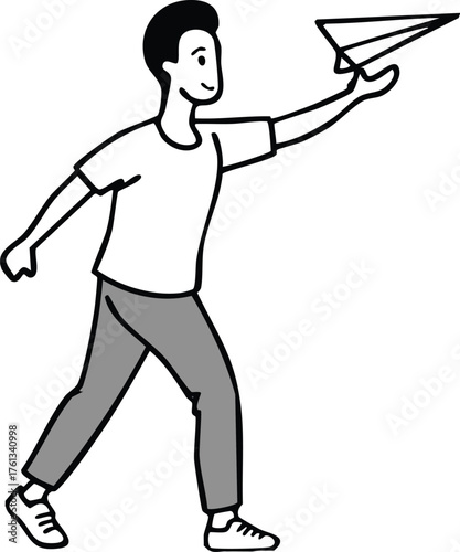 Person Launching Paper Airplane A Symbol of Freedom, Innovation, and Imagination in Play