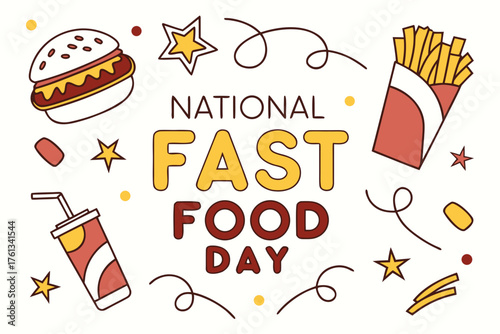 NATIONAL FAST FOOD DAY vector illustration