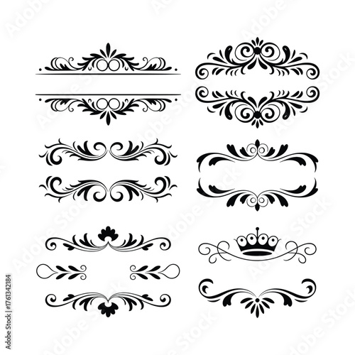 Elegant Calligraphic Design Vintage Frames and Dividers for Decoration Vector Set