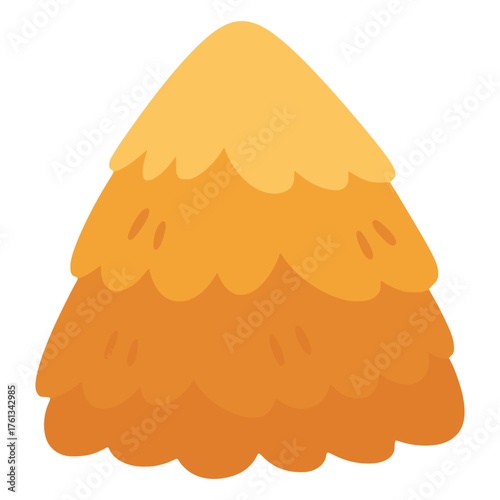 hay heap dried grass fodder flat color vector illustration template design