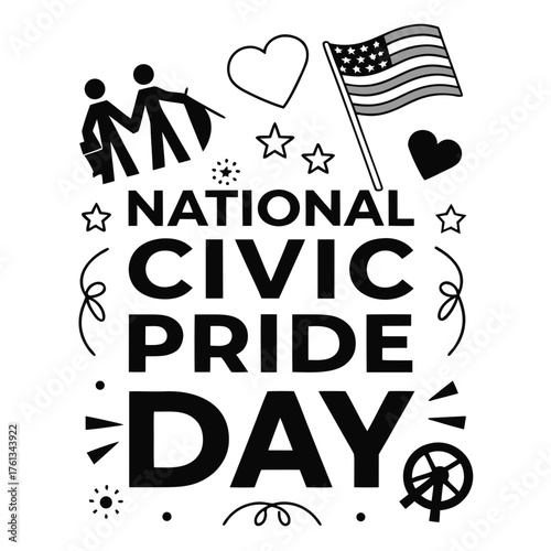 NATIONAL CIVIC PRIDE DAY vector illustration