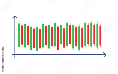 Financial bar chart showing market trends and performance analysis vector