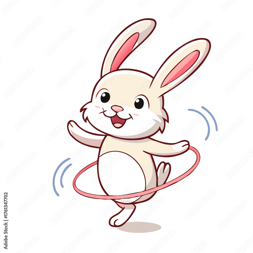 Obraz premium Rabbit jump animation set. Cartoon smiling bunny jump or running loop motion cycle . Vector illustration isolated on white background. See Less