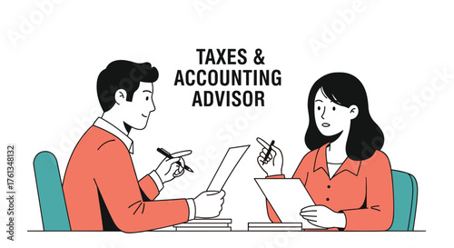 Professional advisor guides client through taxes and accounting, ensuring financial clarity and peace of mind for success