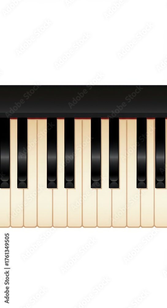 Fototapeta premium Musical keyboard close-up shows ivory and ebony keys.