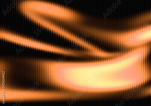 Abstract flowing fiery orange and yellow light streaks across a dark, vertical ribbed background, creating a dynamic and energetic visual with a sense of heat and movement