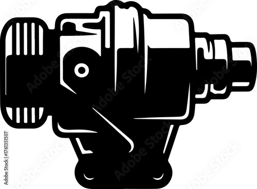 Starter motor silhouette vector illustration