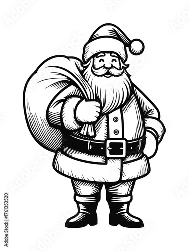 santa claus with a bag of gifts