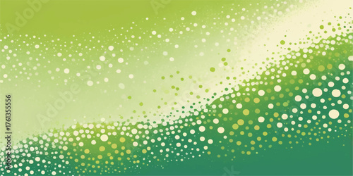 Abstract green background with dotted light pattern and festive snowflake design