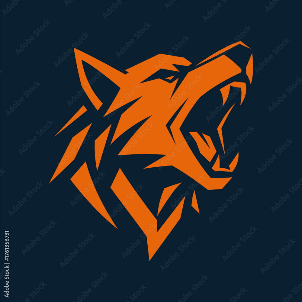 Fototapeta premium Stylized Angry Wolf Vector