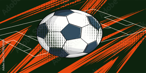 Blazing football sphere illustration for sport team competition design