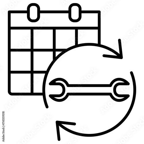 Maintenance Schedule Outline Icon