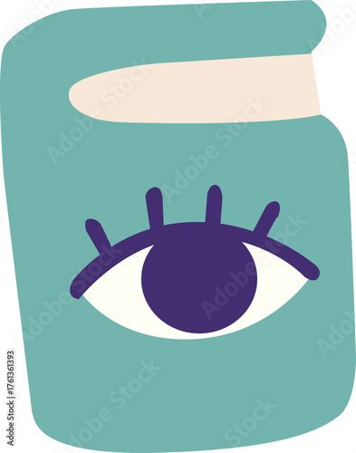 Stylized Book with Eye Illustration