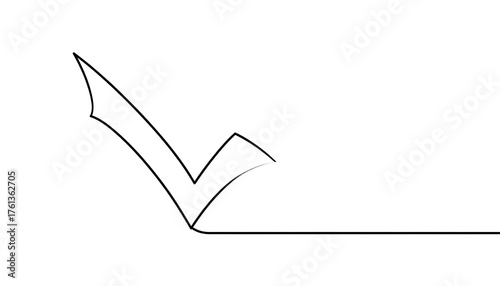 Simple Checkmark Symbol on White Background.