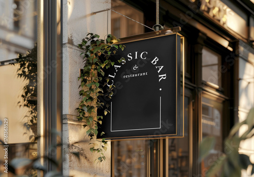 Elegant Bar Sign Mockup