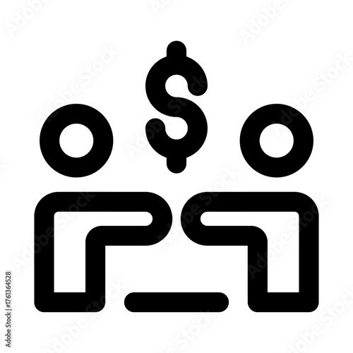 Mutual Fund Icon — Financial Outline for Investment and Asset Management