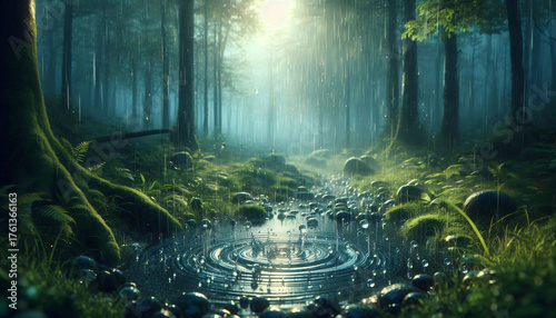 Rain in the forest