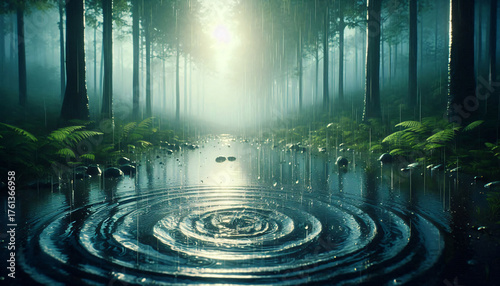 Rain in the forest