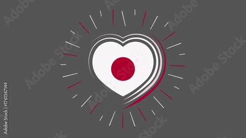 Japan Day Proud Love 2d Loop Transparent