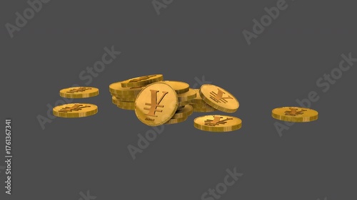Japan Golden Currency Coins View Transparent