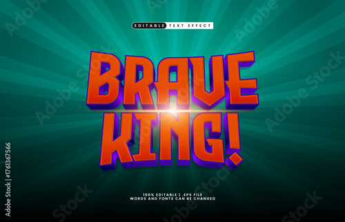 brave king editable text effect for titles and advertising