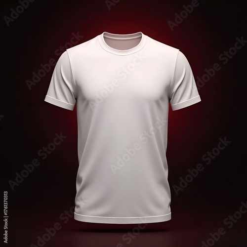 Plain White T-Shirt Mockup on Dark Background – Realistic Blank Apparel Template.
