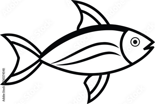 minimalist fish line icon elegant movement.