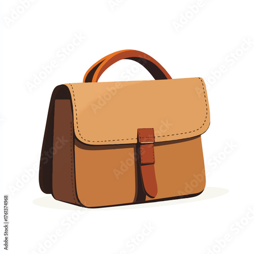 Elegant leather handbag with a top handle and secure buckle closure.