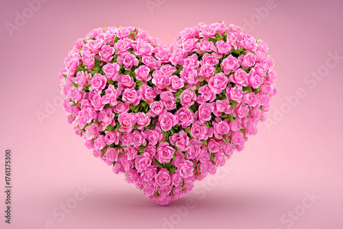 ハート型のバラ、春のイメージ背景