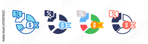 Break Even multistyle icon