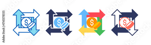 Market Share multistyle icon