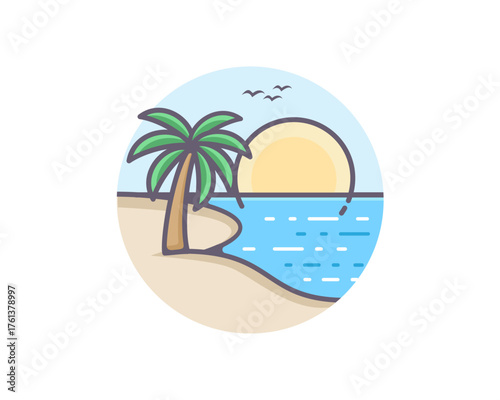 tropical island vector illustration